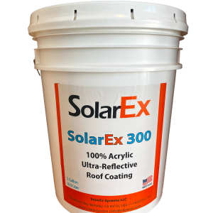 Acrylic Cool Roof Coating - SolarEx 300 - 5 gal Pail- Reflective Roof Coating/Paint