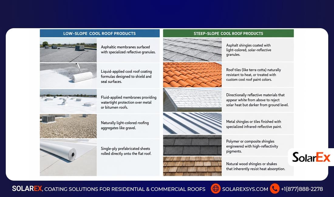 types of cool roof coating
