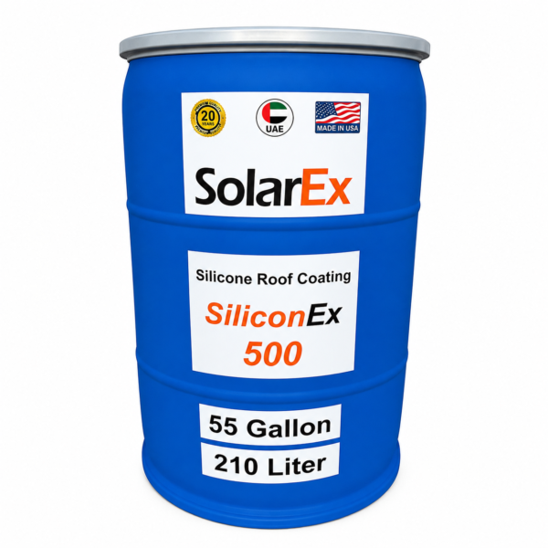 100% Silicone Roof Coating – 208 L (55 Gal) Drum | SiliconEx 500 – UAE