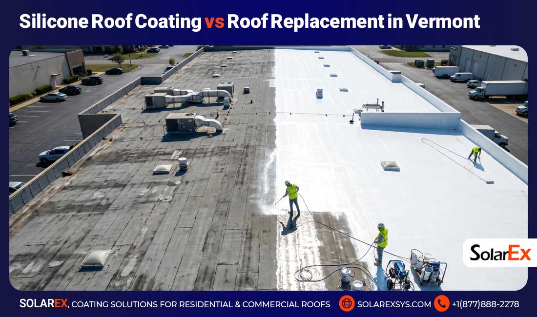 Silicone Roof Coating vs Roof Replacement in Vermont