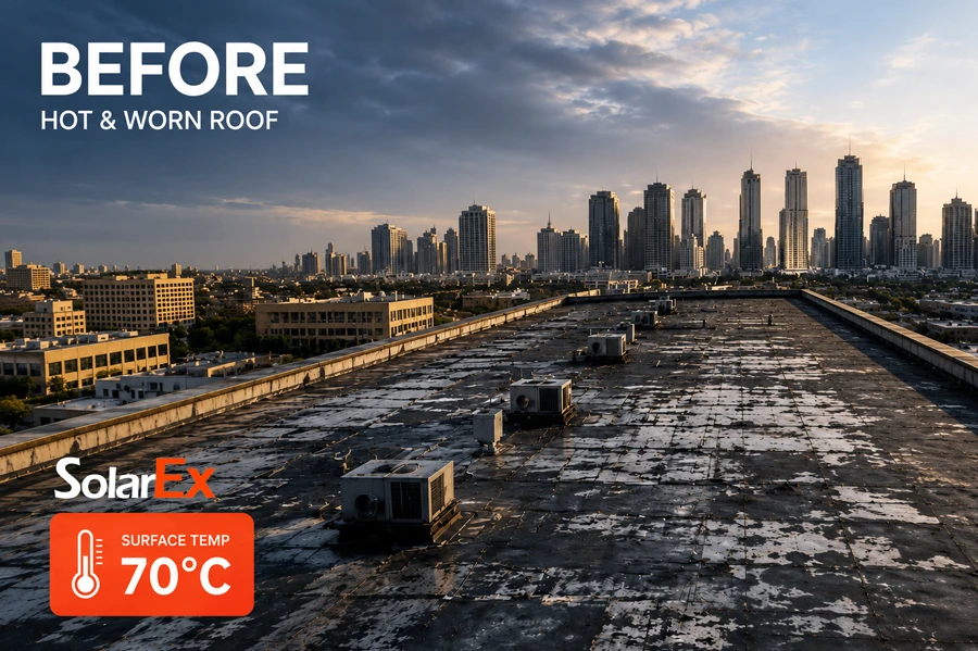 after silicone roof coating